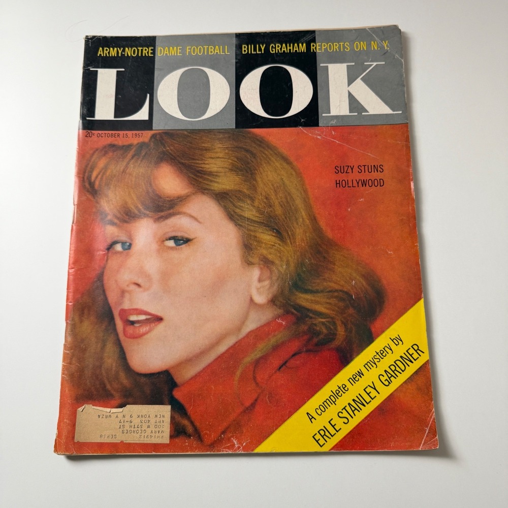 Vintage LOOK Magazine October 15 1957 Suzy Stuns Hollywood Erle‎ Stanley Gardner